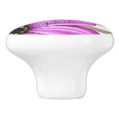Cute Daisies Wood White Stripes Voeg naam toe Keramische Knop (Zijkant)
