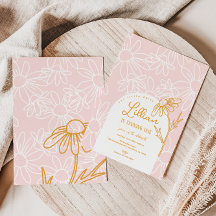 Cute Daisy Birthday Party Invitation