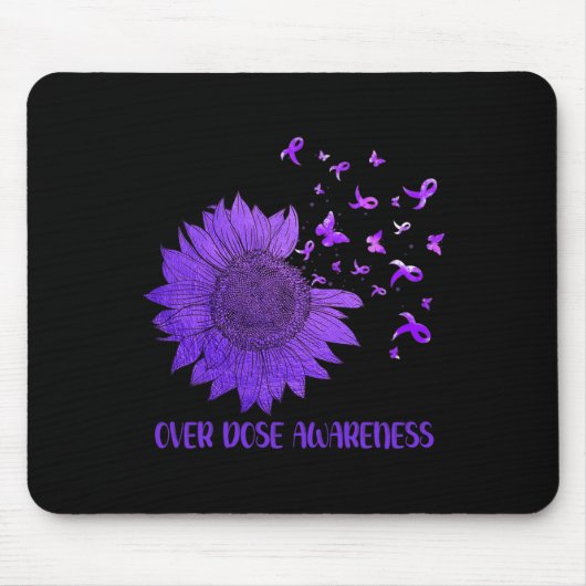 Cute Daisy Butterflies Paars Ribbon Overdosis Awar Muismat (Voorkant)