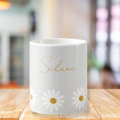 Cute daisy ceramic mug, Daisy cappuccino cup  Koffiemok