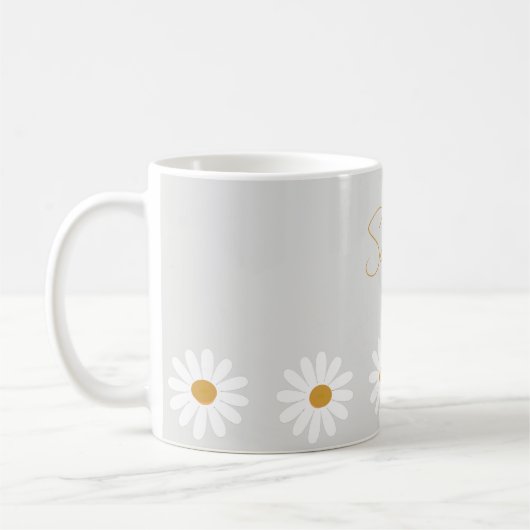 Cute daisy ceramic mug, Daisy cappuccino cup  Koffiemok (Links)