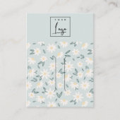 Cute Daisy Floral Aqua Blue Logo Hair Clip Holder Visitekaartje (Voorkant)