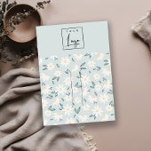 Cute Daisy Floral Aqua Blue Logo Hair Clip Holder Visitekaartje