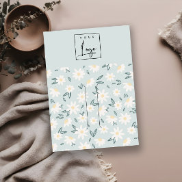 Cute Daisy Floral Aqua Blue Logo Hair Clip Holder Visitekaartje