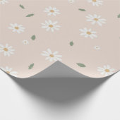 Cute Daisy Floral Blossoms & Greenery Cadeaupapier (Hoek)