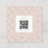 Cute Daisy Floral Blossoms & Greenery Florist Vierkante Visitekaartje (Voorkant)