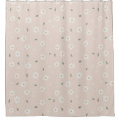 Cute Daisy Floral Blossoms & Greenery Girl Nursery Douchegordijn (Voorkant)