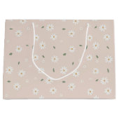 Cute Daisy Floral Blossoms & Greenery Groot Cadeauzakje (Voorkant)