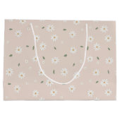 Cute Daisy Floral Blossoms & Greenery Groot Cadeauzakje (Achterkant)