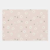 Cute Daisy Floral Blossoms & Greenery Inpakpapier Vel (Voorkant 2)