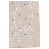 Cute Daisy Floral Blossoms & Greenery Medium Cadeauzakje (Voorkant)