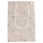 Cute Daisy Floral Blossoms & Greenery Medium Cadeauzakje (Achterkant)