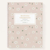 Cute Daisy Floral Blossoms & Greenery Notitieboek (Voorkant)