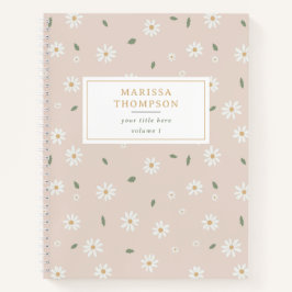 Cute Daisy Floral Blossoms & Greenery Notitieboek