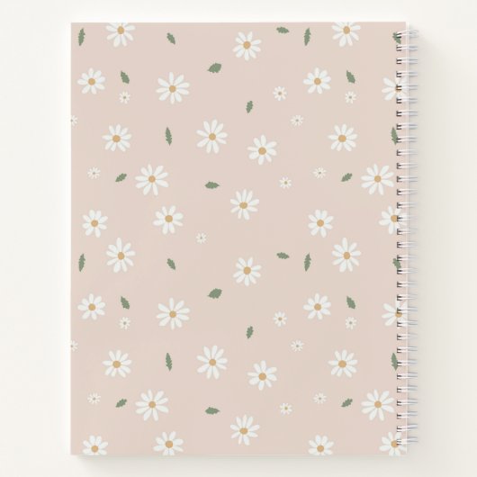 Cute Daisy Floral Blossoms & Greenery Notitieboek (Achterkant)
