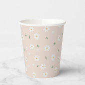 Cute Daisy Floral Blossoms & Greenery Papieren Bekers (Links)