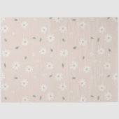 Cute Daisy Floral Blossoms & Greenery Tissuepapier (Voorkant)
