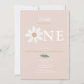 Cute Daisy Flower 1st Birthday Girl Pink Kaart (Voorkant)