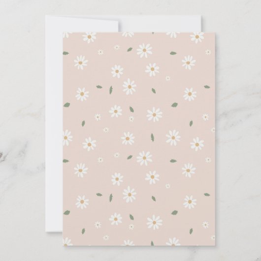 Cute Daisy Flower 1st Birthday Girl Pink Kaart (Achterkant)