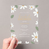 Cute Daisy Flower Bridal Shower Acryl Uitnodigingen (Insitu (Draagbaar))
