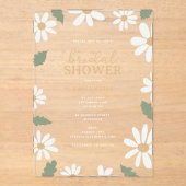 Cute Daisy Flower Bridal Shower Acryl Uitnodigingen (Voorkant)