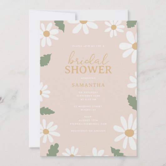 Cute Daisy Flower Bridal Shower Kaart (Voorkant)