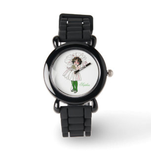Cute Daisy Flower Floral Funny Little Girl Horloge