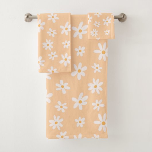 Cute Daisy Flower Pattern Bad Handdoek (Insitu)