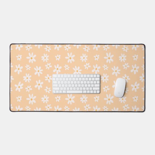 Cute Daisy Flower Pattern Bureaumat (Keyboard & Muis)