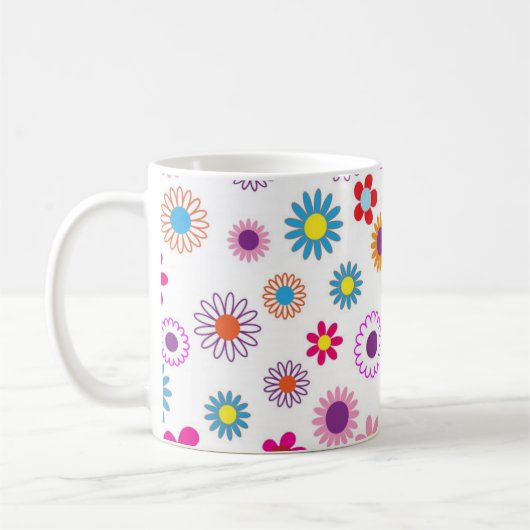Cute Daisy Flower Pattern Koffiemok (Links)