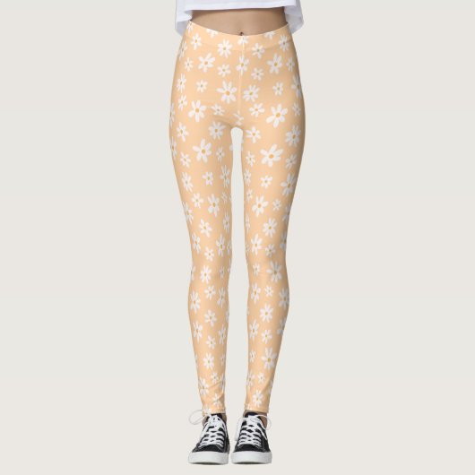 Cute Daisy Flower Pattern Leggings (Voorkant)
