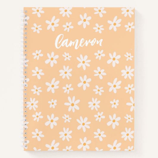 Cute Daisy Flower Pattern Notitieboek (Voorkant)