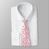 Cute Daisy Flower Pattern On A Pink Stropdas (Gebonden)