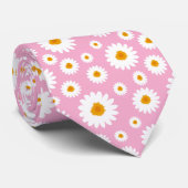 Cute Daisy Flower Pattern On A Pink Stropdas (Opgerold)