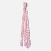 Cute Daisy Flower Pattern On A Pink Stropdas (Achterkant)