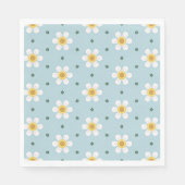 Cute Daisy Flower Pattern on Soft Blue Background Servet (Voorkant)