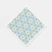 Cute Daisy Flower Pattern on Soft Blue Background Servet (Hoek)