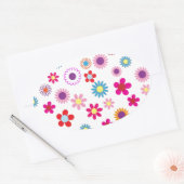 Cute Daisy Flower Pattern Ovale Sticker (Envelop)