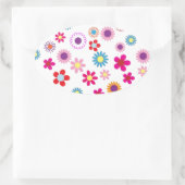 Cute Daisy Flower Pattern Ovale Sticker (Tas)