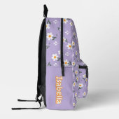 Cute Daisy Flower Pattern Purple School Bedrukte Rugzak (Links)