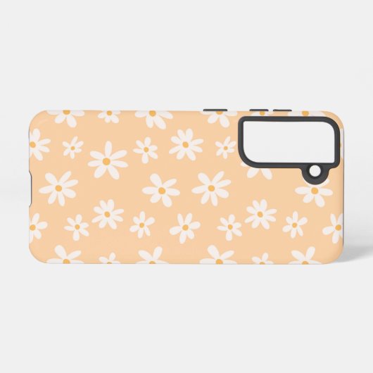 Cute Daisy Flower Pattern Samsung Galaxy Hoesje (Achterkant horizontaal)