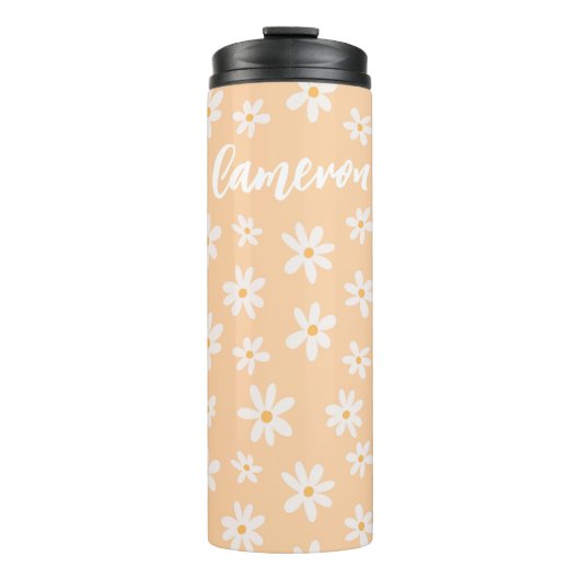 Cute Daisy Flower Pattern Thermosbeker (Voorkant)