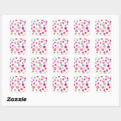 Cute Daisy Flower Pattern Vierkante Sticker (Vel)