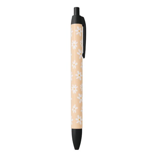Cute Daisy Flower Pattern Zwarte Inkt Pen (Achterkant (Verticaal))