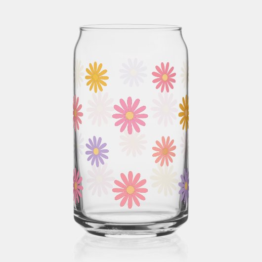 Cute Daisy Flowers Blikvorm Glas (Voorkant)