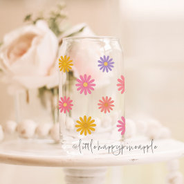 Cute Daisy Flowers Blikvorm Glas