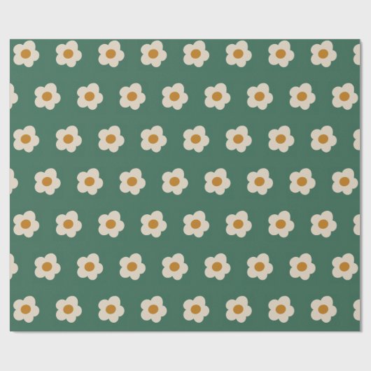 Cute Daisy Flowers Cadeaupapier (Vlak)