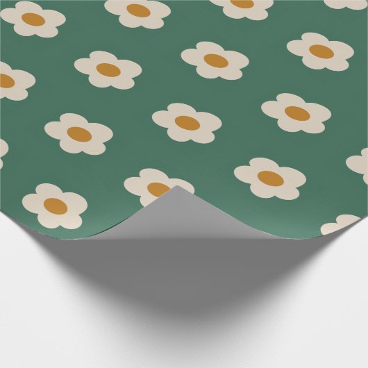 Cute Daisy Flowers Cadeaupapier (Hoek)