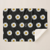 Cute Daisy Flowers met naam Sherpa Deken (Voorkant (horizontaal))