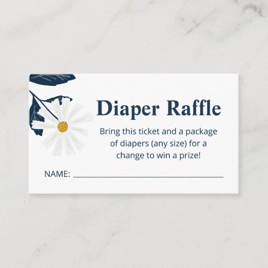 Cute Daisy Luiers Raffle Ticket Bijlage  (Voorkant)